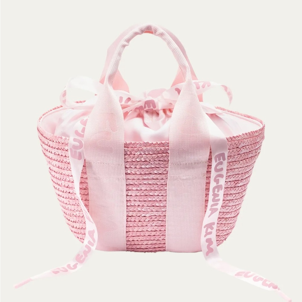 Eugenia Kim Zadie Pink Raffia Straw Tote Bag